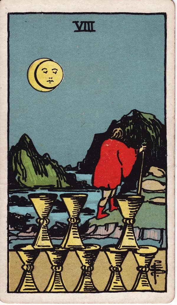 聖杯八 Eight of Cups 塔羅牌
