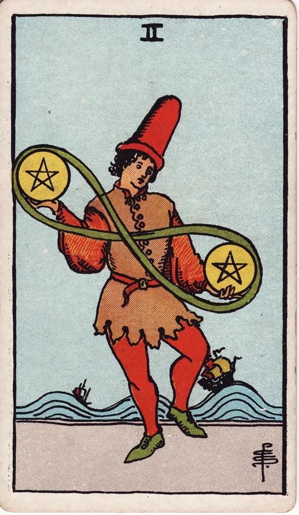 錢幣二 Two of Pentacles 塔羅牌