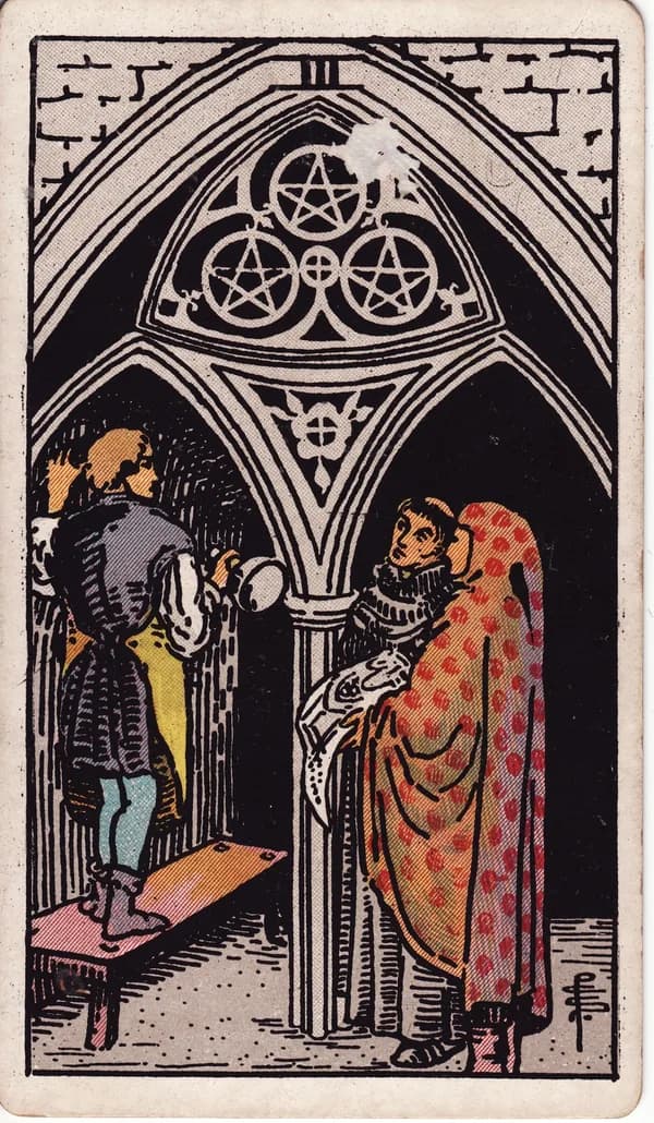 錢幣三 Three of Pentacles 塔羅牌
