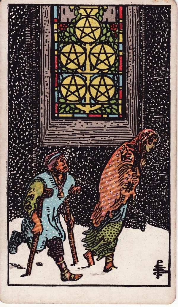 錢幣五 Five of Pentacles 塔羅牌