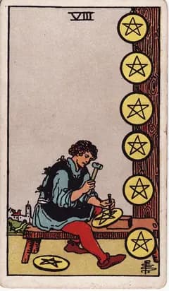 錢幣八 Eight of Pentacles