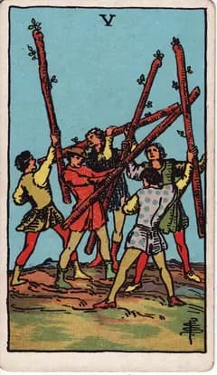 權杖五 Five of Wands