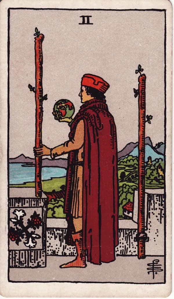 權杖二 Two of Wands 塔羅牌