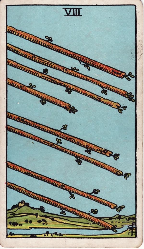 權杖八 Eight of Wands 塔羅牌
