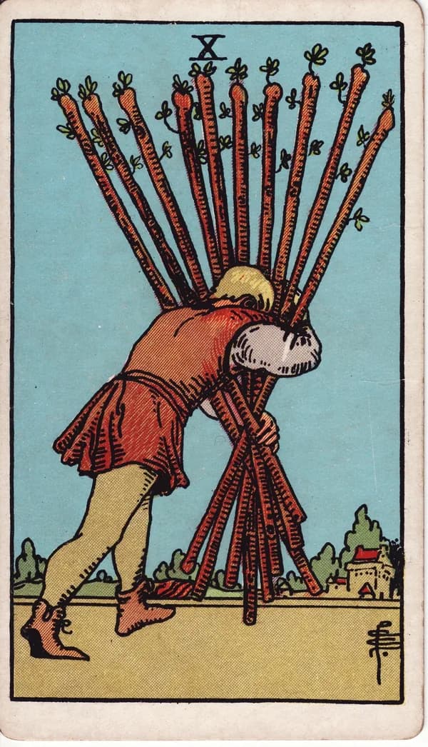 權杖十 Ten of Wands 塔羅牌