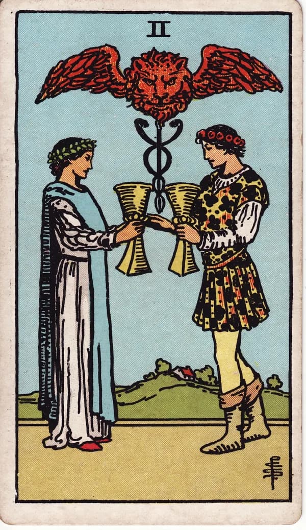 聖杯二 Two of Cups 塔羅牌