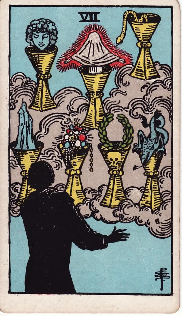 聖杯七 Seven of Cups 塔羅牌