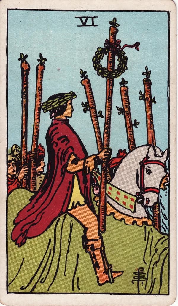 權杖六 Six of Wands 塔羅牌